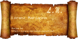 Lorenz Marianna névjegykártya